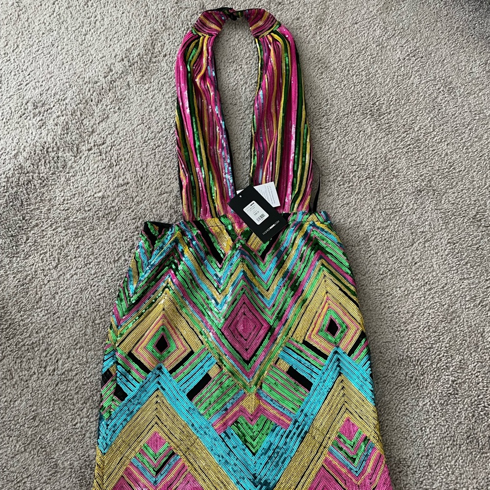 Backless Sequin Mini Dress